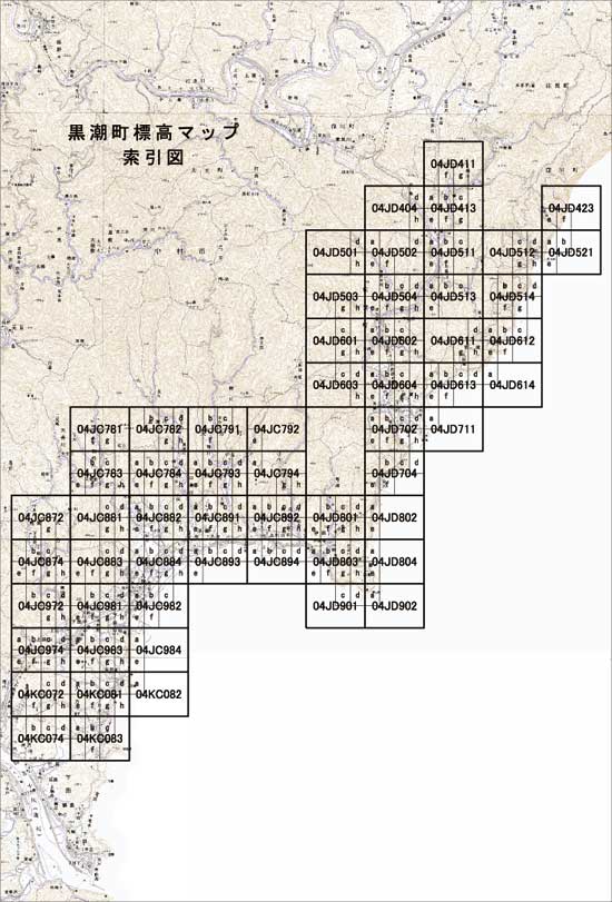 黒潮町標高マップ